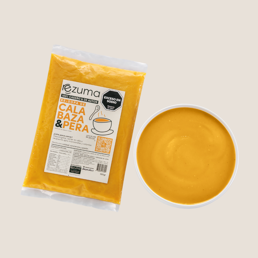 Sopa de Calabaza y Pera · Caja x 5 (500 g c/u) - sin IVA