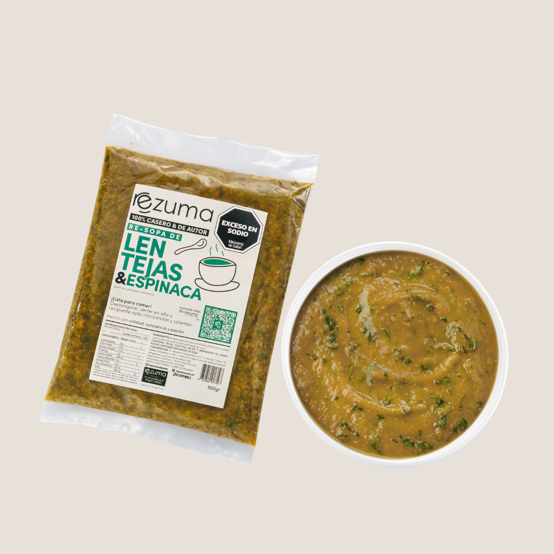 Sopa de Lentejas y Espinaca · Caja x 5 (500 g c/u) - sin IVA